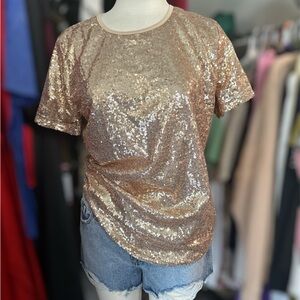 Gold Sequin Women's Top
